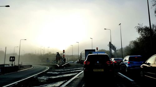 Cars moving on road