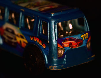 Close-up of toy car