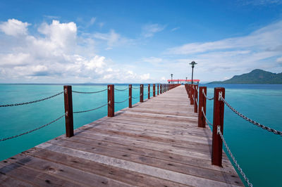 Jetty and turquoise ocean sabah borneo malaysia