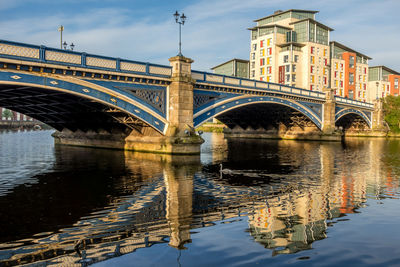 Bridge over river against sky