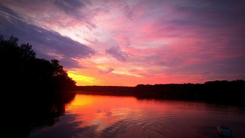 Scenic view of sunset over sea