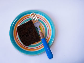 High angle view of drink in plate