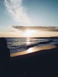 Scenic view of sea at sunset