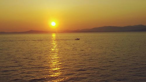 Scenic view of sunset over sea