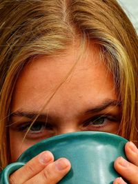 Close-up portrait of young woman