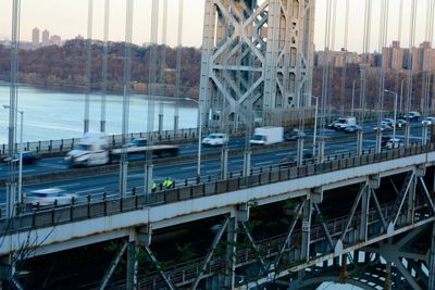 George washington bridge over river