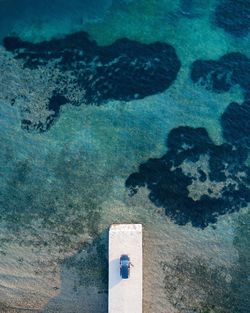 High angle view of beach