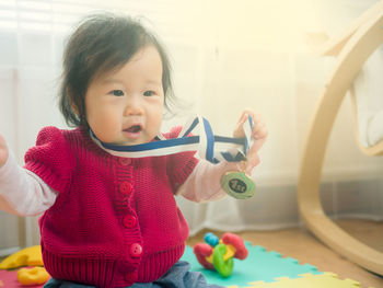 Close-up of girl playing