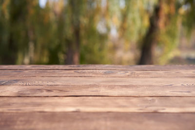 Surface level of wooden table
