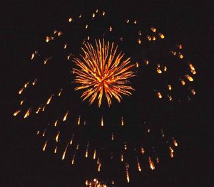 Firework display at night