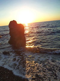 Scenic view of sea at sunset