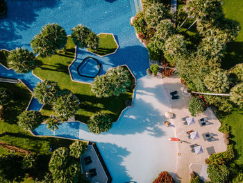 High angle view of swimming pool