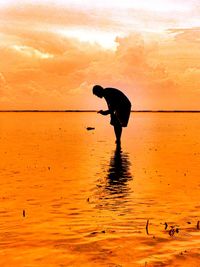 View of sea at sunset