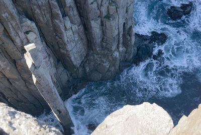 Rock formations in sea