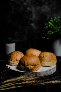 Close-up of bread on plate