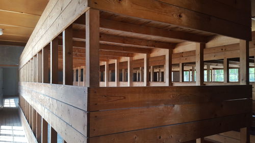 Wooden built structure at construction site