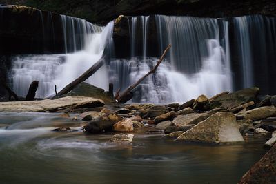 Scenic view of waterfall