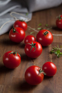 Close-up of tomatoes on table