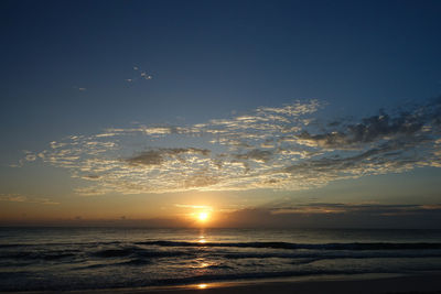 Scenic view of sea against sky at sunset