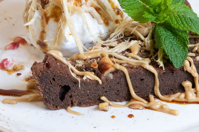 Close-up of cake in plate