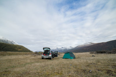 Camping in south island, new zealand.