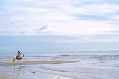 Scenic view of beach against sky