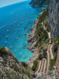 High angle view of beach