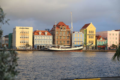 River by city against sky