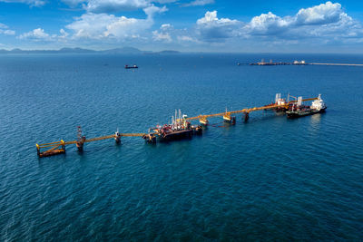 High angle view of sea against sky