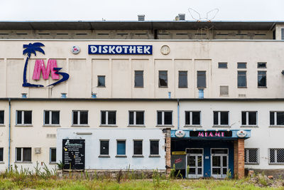 Low angle view of clothes hanging on building