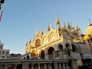 Low angle view of historical building against clear sky