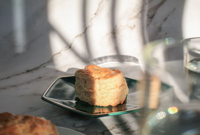 Close-up of food on table