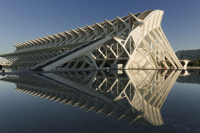 Low angle view of built structure against clear sky