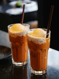 Close-up of drink on table