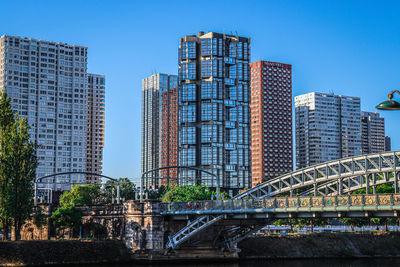 Modern buildings in city paris 