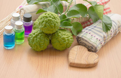 High angle view of food on table