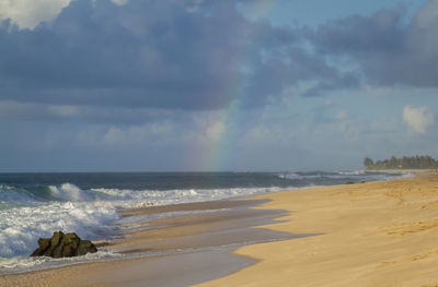 Scenic view of beach against sky