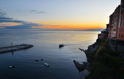 Incredible view from the top of the ligurian coast at sunset