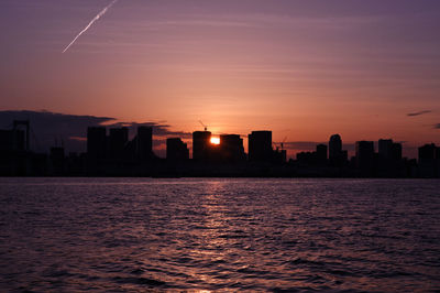 Scenic view of sea against sky during sunset in tokyo