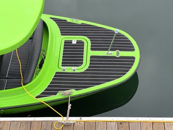 High angle view of colorful nautical vessel