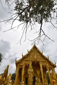 Low angle view of temple against sky