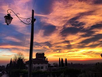 Low angle view of orange sky at sunset