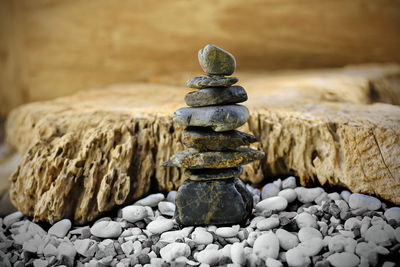 Stack of stones on rock