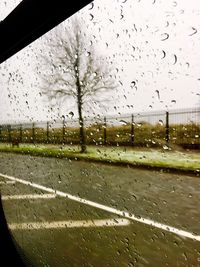 Full frame shot of wet glass window