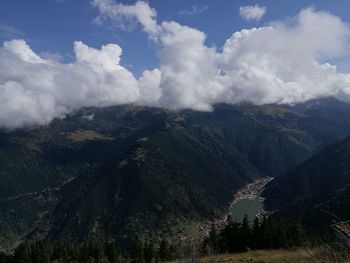 Scenic view of mountains against sky