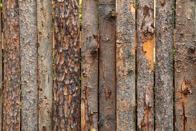 Full frame shot of old wooden fence