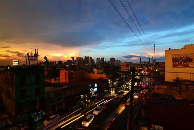 Traffic on city at night