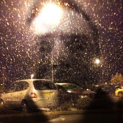 Close-up of rain drops on glass