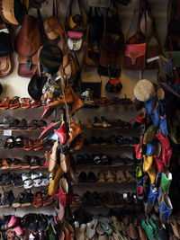 Shoes on display at store