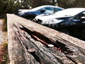 Close-up of old wooden door